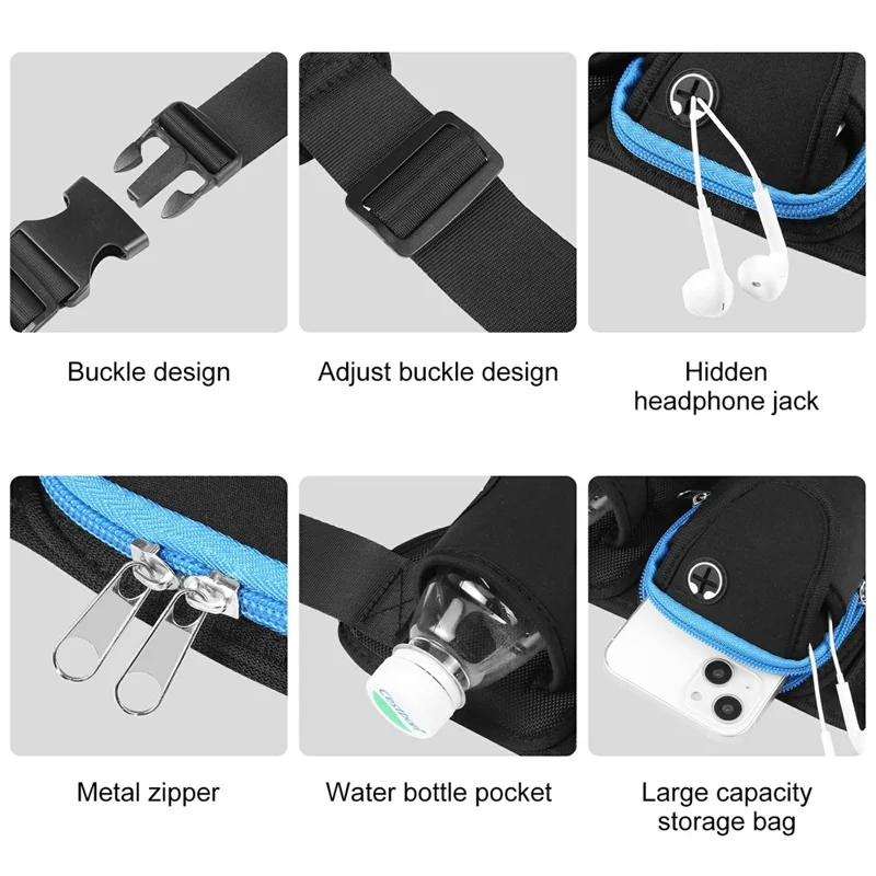HAWEEL HWL2139 Elastic Running Waist Bag Fanny Pack for Phones Bottles - Blue