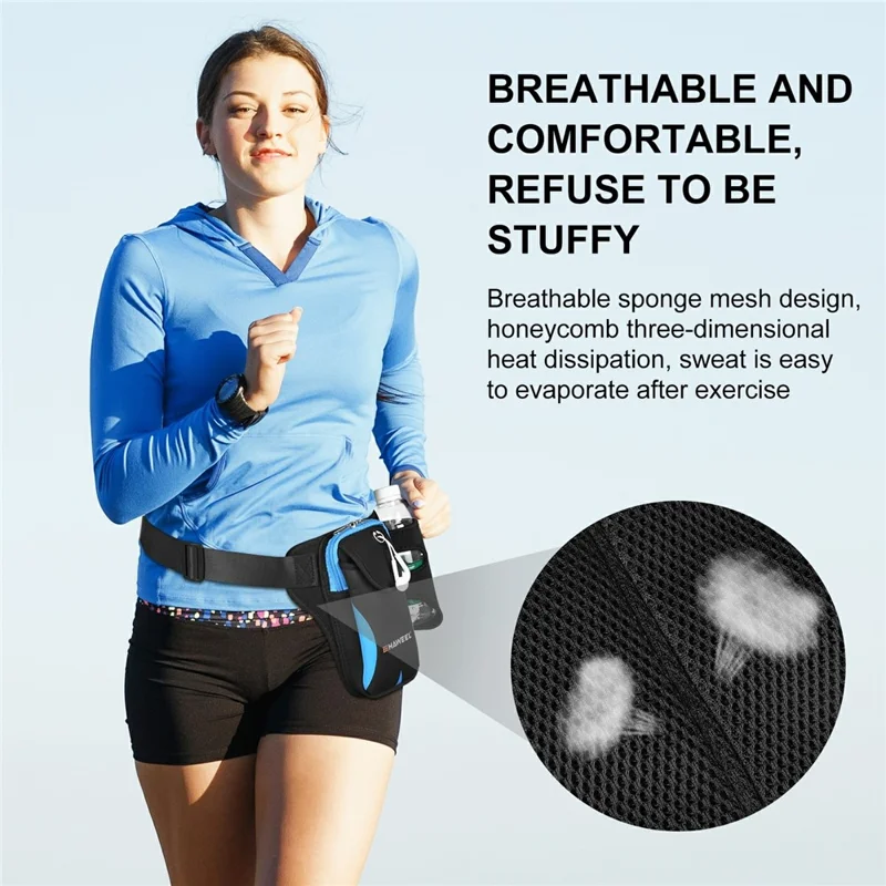 HAWEEL HWL2139 Elastic Running Waist Bag Fanny Pack for Phones Bottles - Blue