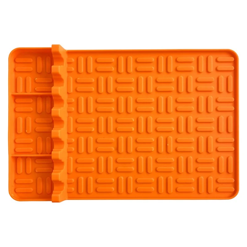 Griglia da esterno BBQ Resistente ad alta temperatura Ripiano laterale in silicone Pad Attrezzi per barbecue - Arancione