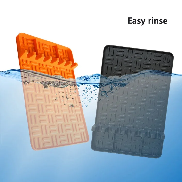 Outdoor BBQ Grill High Temperature Resistant Side Shelf Silicone Pad Barbecue Grill Tool Pad - Black