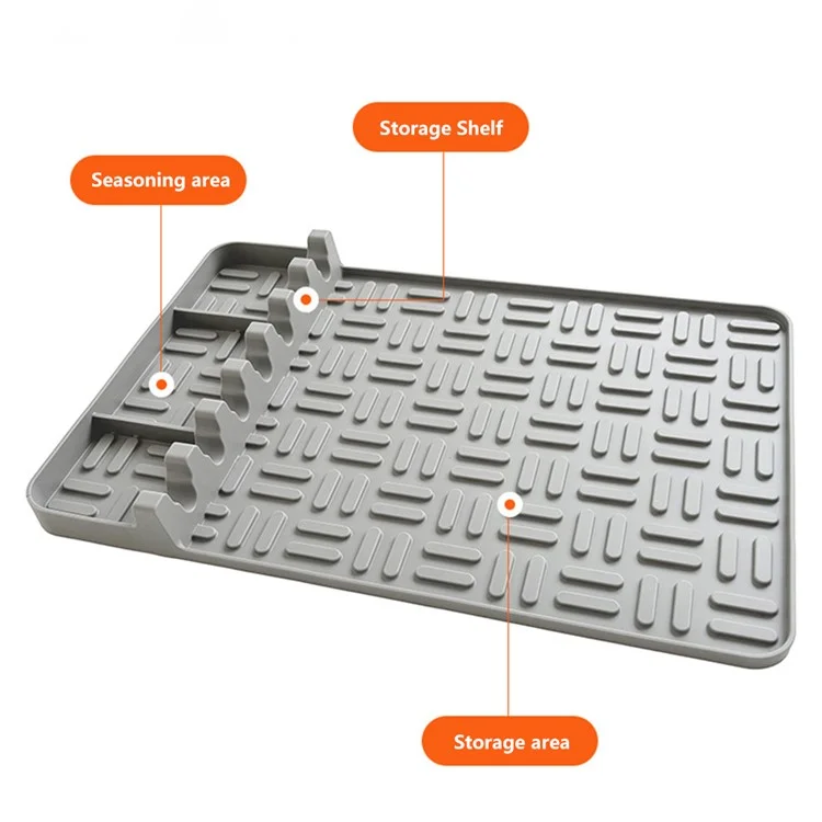 Outdoor BBQ Grill High Temperature Resistant Side Shelf Silicone Pad Barbecue Grill Tool Pad - Black