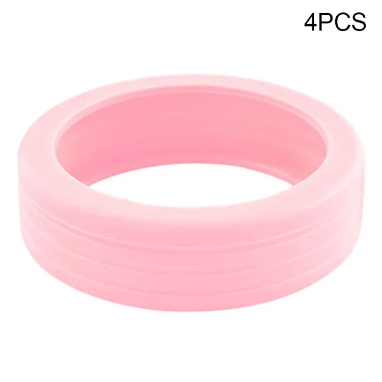 4PCS Carry-On Luggage Wheel Covers Hollow-Out Silicone Silent Protection Cases - Pink