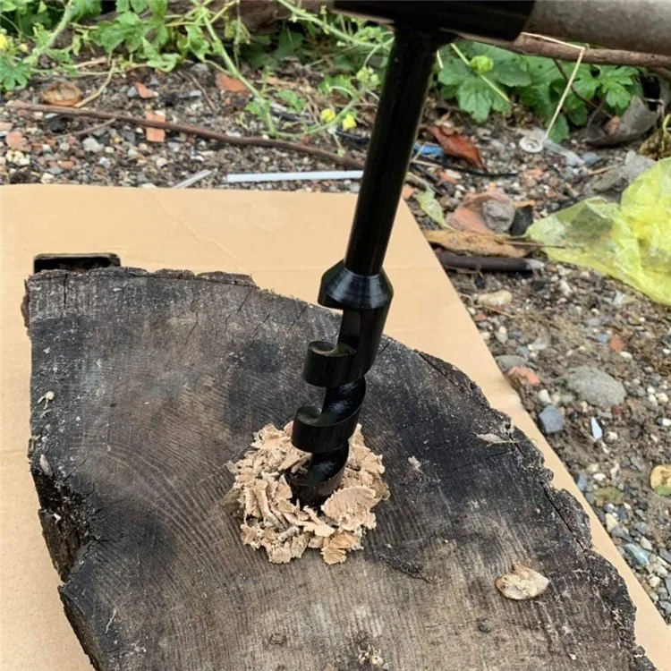 YH0158 10mm Holzbohrwerkzeug für Outdoor-Camping, Kohlenstoffstahl, manueller Bohrer, Überlebenswerkzeug