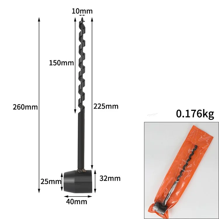 YH0158 10mm Holzbohrwerkzeug für Outdoor-Camping, Kohlenstoffstahl, manueller Bohrer, Überlebenswerkzeug