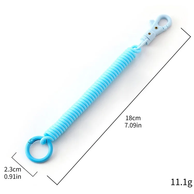 01 Multifunctional Outdoor Keychain Coil Anti-Lost Rope Elastic EVA Spring Rope - Black