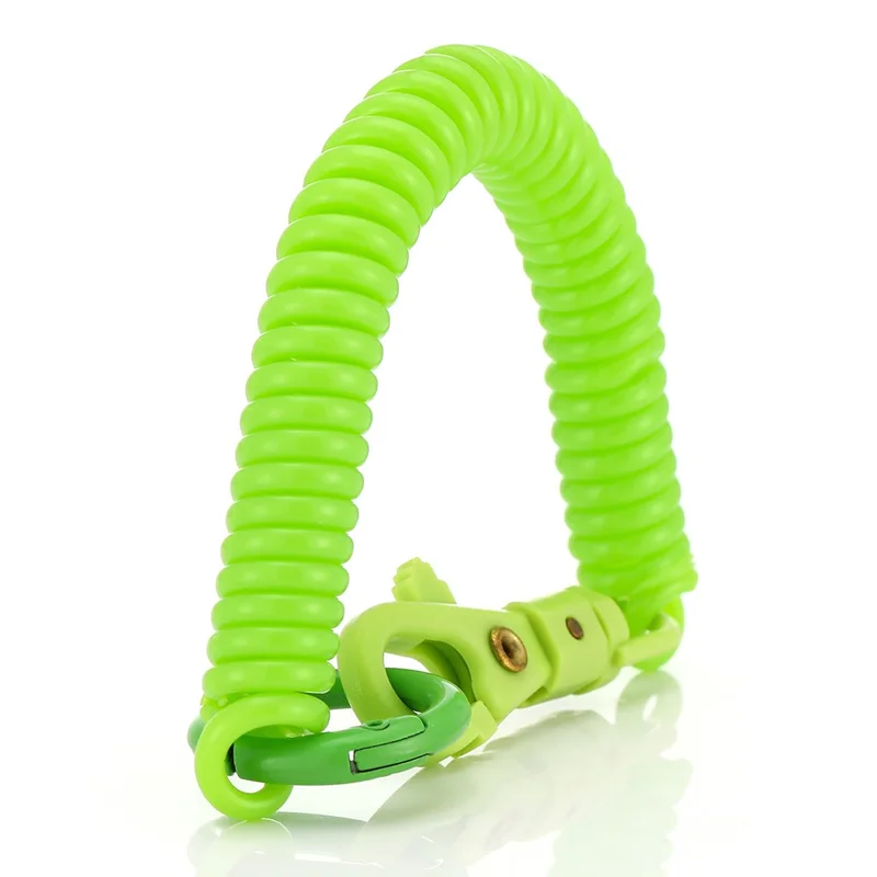 Keychain Rope Green 01 Multifunctional Outdoor Keychain Coil Anti-Lost Rope Elastic EVA ...