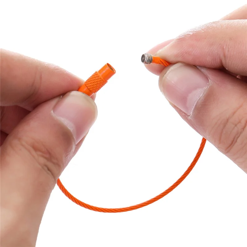 YH0589 multifunktionsstålwire nøgleholder kabelnøgle ringe - Lilla