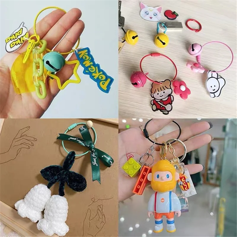 YH0589 multifunktionsstålwire nøgleholder kabelnøgle ringe - Lilla