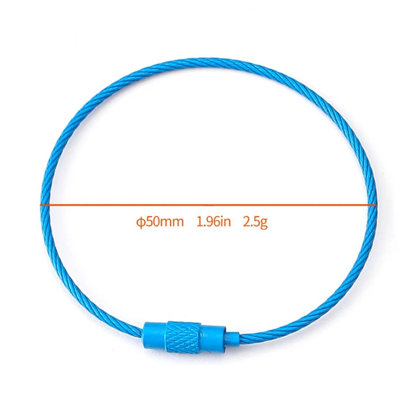 YH0589 multifunktionsstålwire nøgleholder kabelnøgle ringe - Lilla