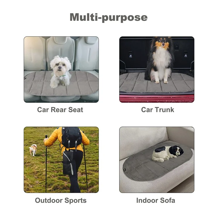 GEERDUO Outdoor Camping Travel Portable Dog Cushion Suede Pet Mat, Размер S: 60*85см