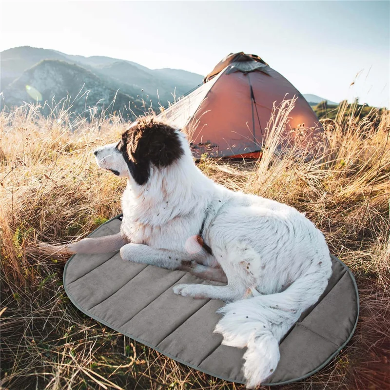 GEERDUO Outdoor Portable Dog Rest Cushion Foldable Suede Pet Warm Mat, Size L: 68x109cm