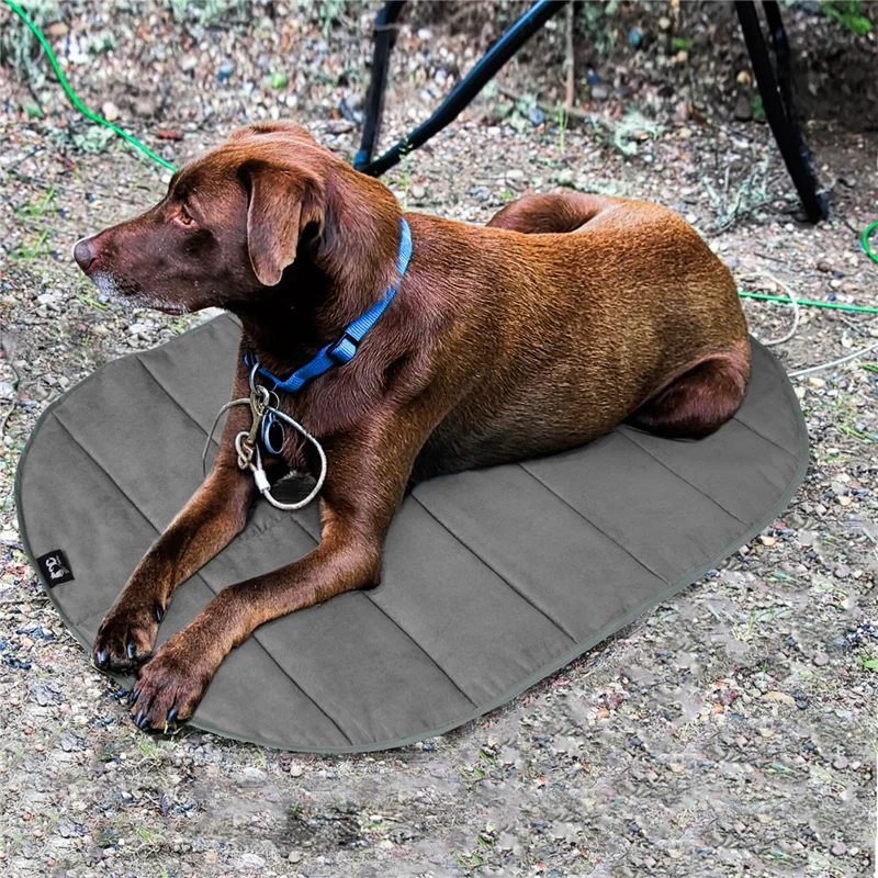 GEERDUO Outdoor Portable Dog Rest Cushion Foldable Suede Pet Warm Mat, Size L: 68x109cm