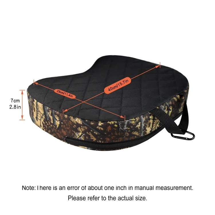 Esteira de Acampamento Portátil para Caça Esteira de Assento Acolchoada com Espessura Aumentada EPE+Esponja Almofada de Assento Outdoor com Mosquetão - Camuflagem Cinza e Amarela