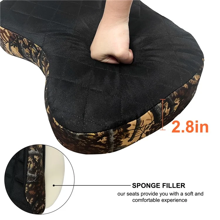 Esteira de Acampamento Portátil para Caça Esteira de Assento Acolchoada com Espessura Aumentada EPE+Esponja Almofada de Assento Outdoor com Mosquetão - Camuflagem Cinza e Amarela