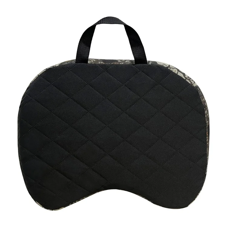 Esteira de Acampamento Portátil para Caça Esteira de Assento Acolchoada com Espessura Aumentada EPE+Esponja Almofada de Assento Outdoor com Mosquetão - Camuflagem Cinza e Amarela