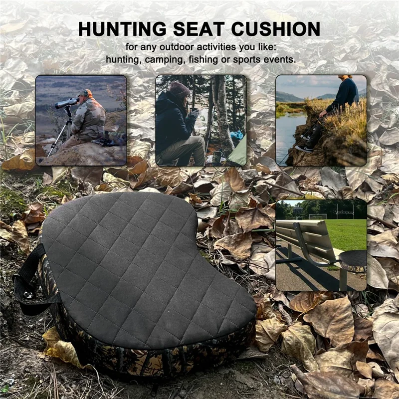 Portable Camping Hunting Seat Mat Thicken EPE+Sponge Outdoor Seating Pad with Carabiner - Leaf Camouflage