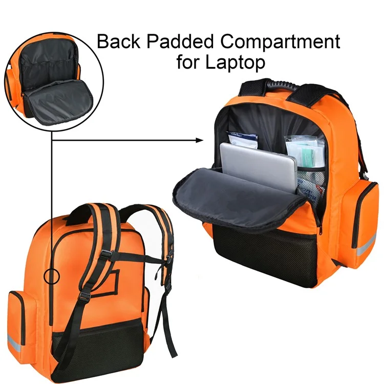 Medical First Aid Emergency Rescue Backpack 600D Oxford Cloth Large Capacity Survival Kit Storage Bag, 38x25x50cm