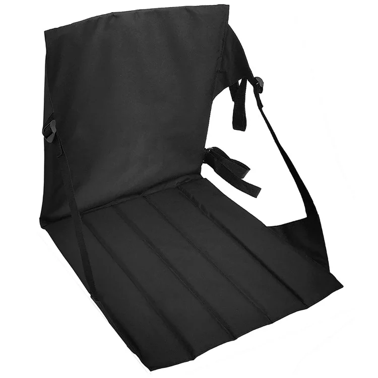 Almofada de Assento Acolchoada de 44x44cm em Tecido Oxford para Eventos Esportivos ao Ar Livre - Preta