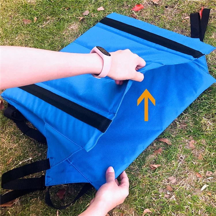 Almofada de Assento Acolchoada de 44x44cm em Tecido Oxford para Eventos Esportivos ao Ar Livre - Preta