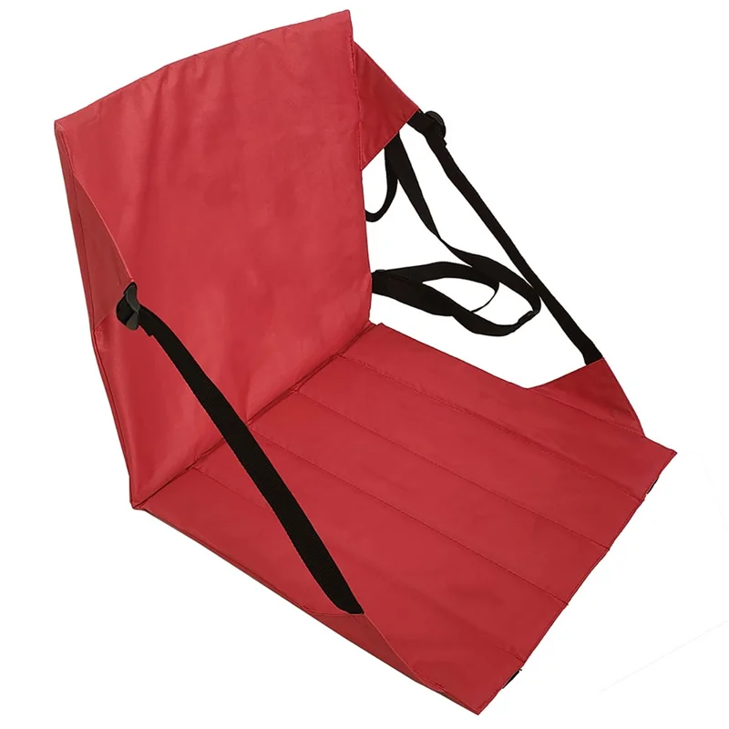44x44cm Backrest Padded Seat Oxford Cloth Seat Cushion for Outdoor Sporting Events - Red