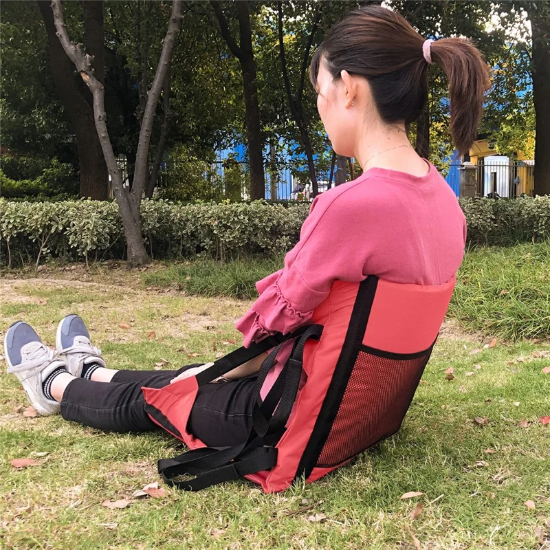 44x44cm Backrest Padded Seat Oxford Cloth Seat Cushion for Outdoor Sporting Events - Red