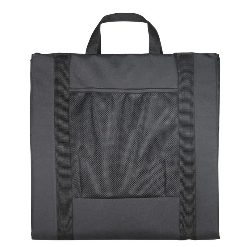 MYDAYS OUTDOOR 43x43cm Mochila Portátil Apoio de Costas Almofada Cadeira Dobrável Acampamento Assento Tapete - Preto