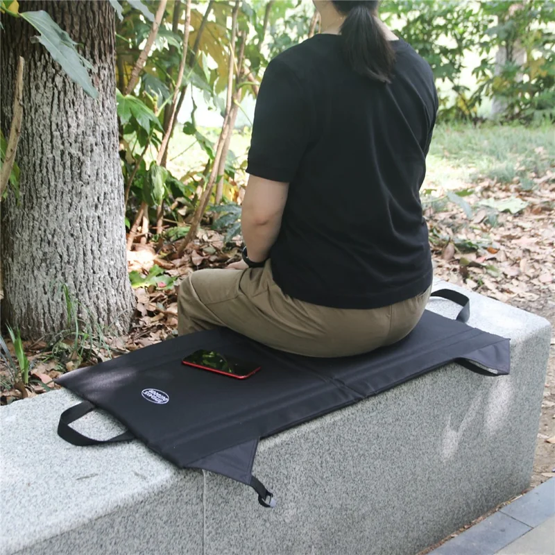 Mydays al Aire Libre 43x43cm Silla de Cojín de Respaldo Portátil Silla Plegable Asiento Para Acampar al Aire Libre - Lago Azul