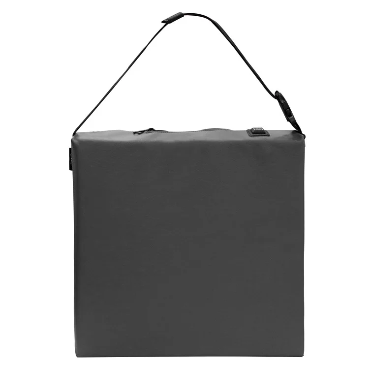 Cuscino riscaldato da stadio portatile da esterno in pelle e cotone - Grigio scuro