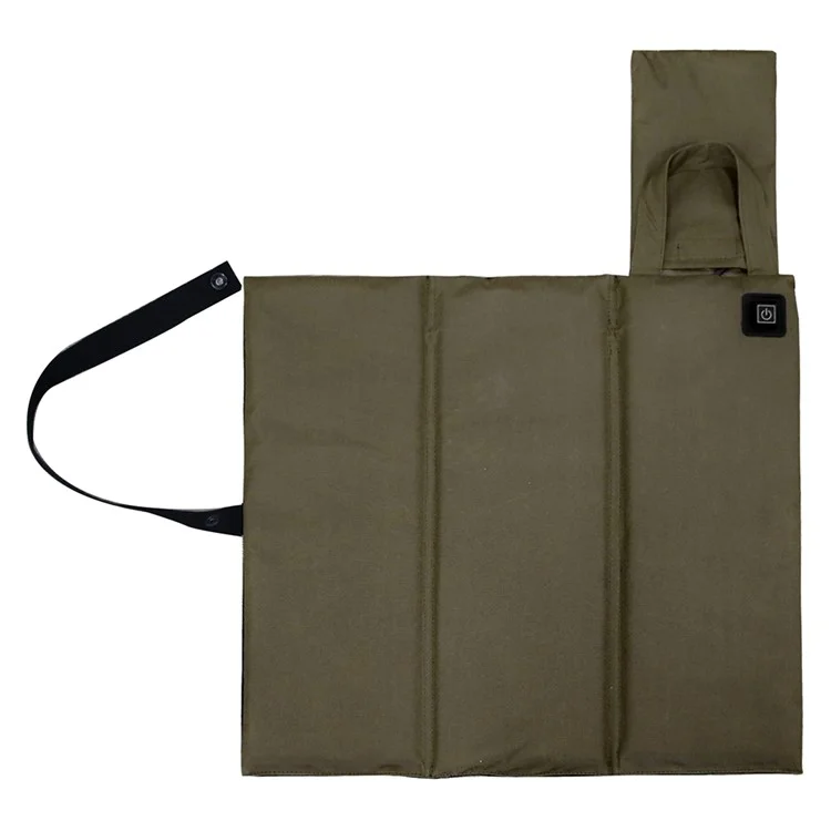 Cold Winter Outdoor Heated Seat Cushion Tri-Fold Seat Mat - Army Green