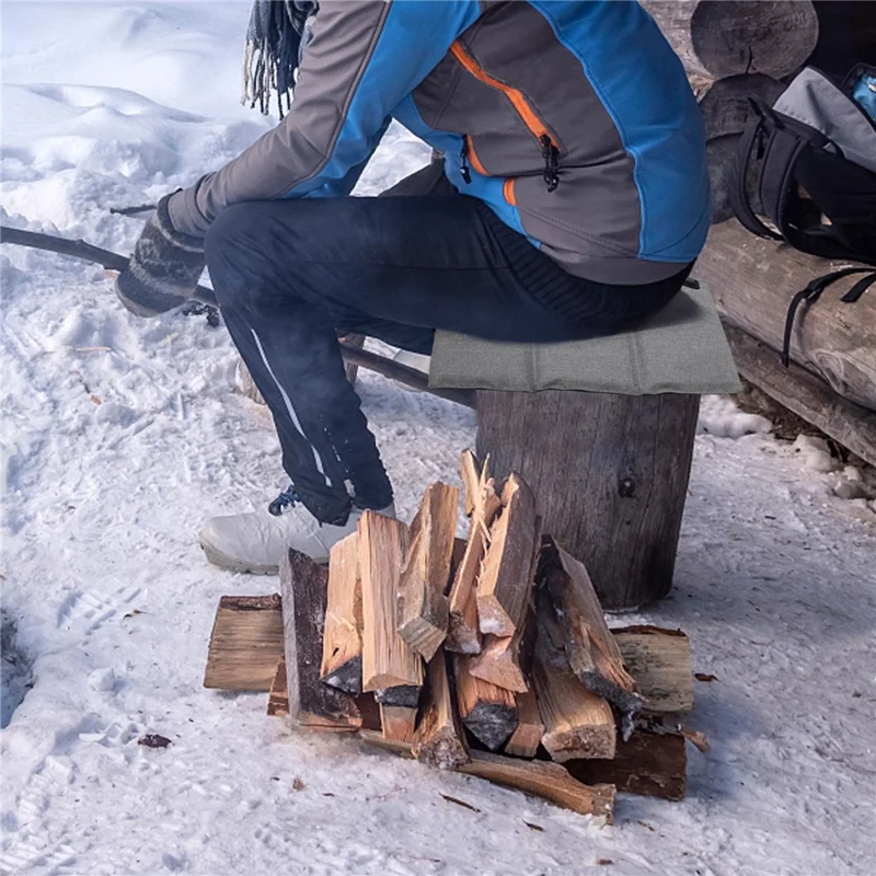 Cold Winter Outdoor Heated Seat Cushion Tri-Fold Seat Mat - Dark Grey