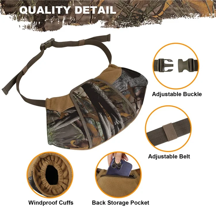 MYDAYS OUTDOOR 850908 47x27cm Camuflagem Luva de Mão com Janela Transparente para Caça de Inverno
