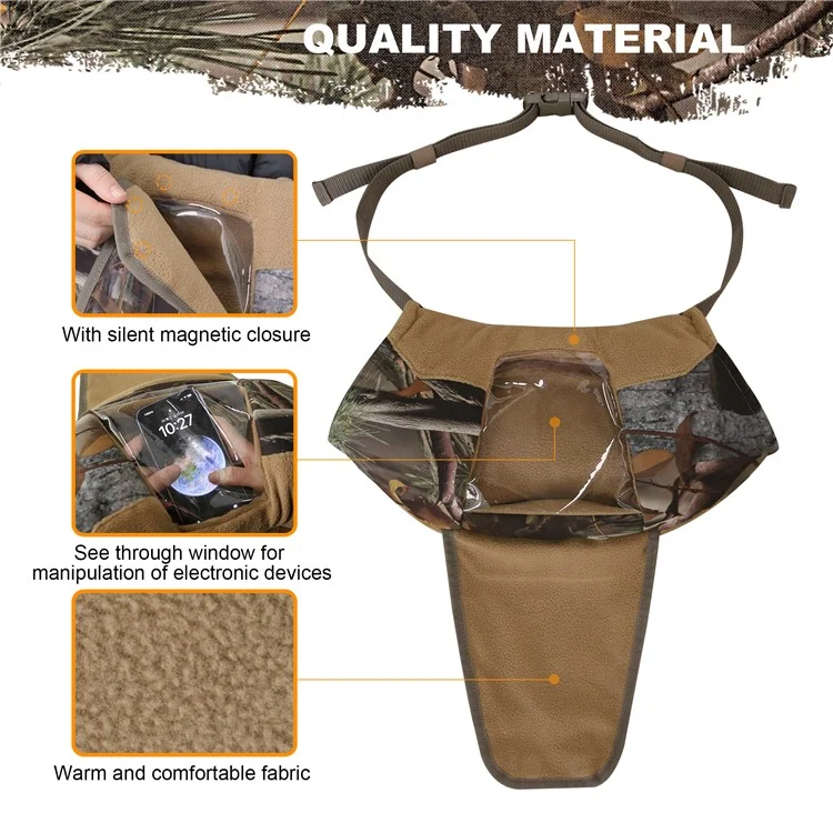 MYDAYS OUTDOOR 850908 47x27cm Camuflagem Luva de Mão com Janela Transparente para Caça de Inverno