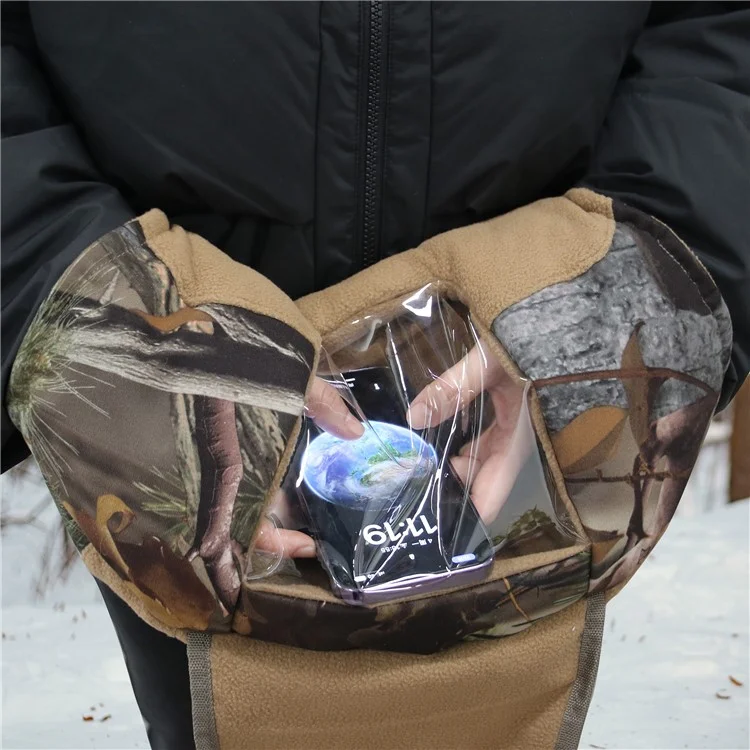MYDAYS OUTDOOR 850908 47x27cm Camuflagem Luva de Mão com Janela Transparente para Caça de Inverno