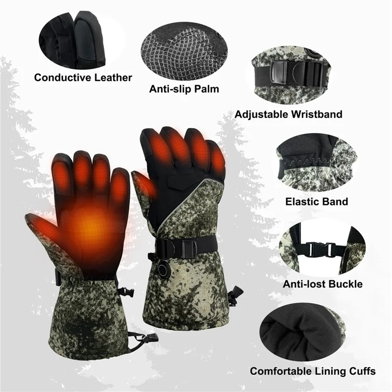 1 Pair Portable Electric Heated Gloves Winter Thermal Touchscreen Function Hand Warmer - Style B