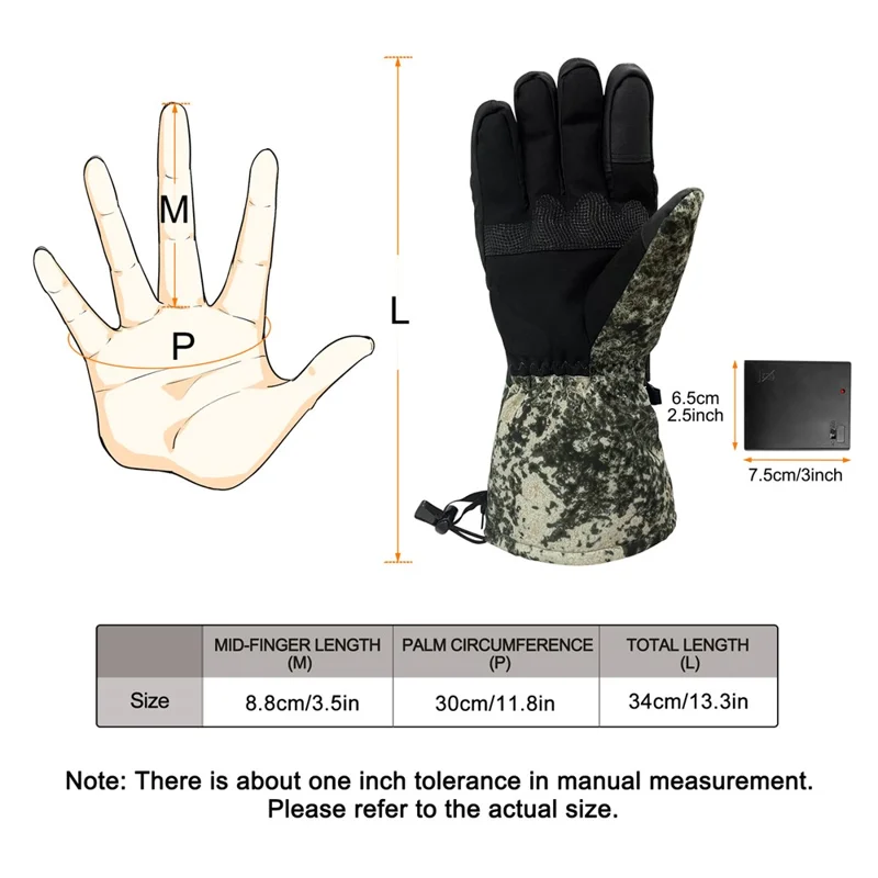 1 Pair Portable Electric Heated Gloves Winter Thermal Touchscreen Function Hand Warmer - Style C