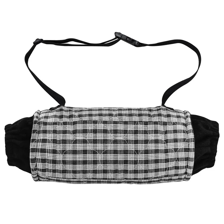Outdoor Hand Warmer 40x19cm Heated Hand Muff Pouch for Cold Weather - Black+White Grid