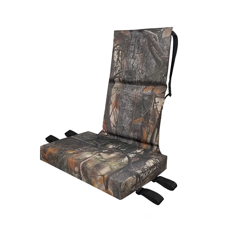 Outdoor Camping Jagd Elektrischer Heizstühle 600D Oxford-Gewebe+EPE Baum-Montageplatte Sitzkissen, 46x31x59 cm - Blatt-Tarnung