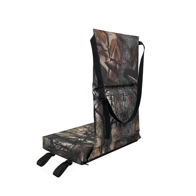 Outdoor Camping Jagd Elektrischer Heizstühle 600D Oxford-Gewebe+EPE Baum-Montageplatte Sitzkissen, 46x31x59 cm - Blatt-Tarnung