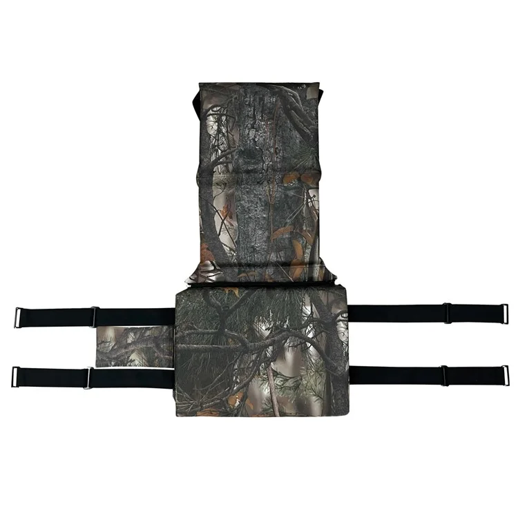 Outdoor Camping Jagd Elektrischer Heizstühle 600D Oxford-Gewebe+EPE Baum-Montageplatte Sitzkissen, 46x31x59 cm - Blatt-Tarnung