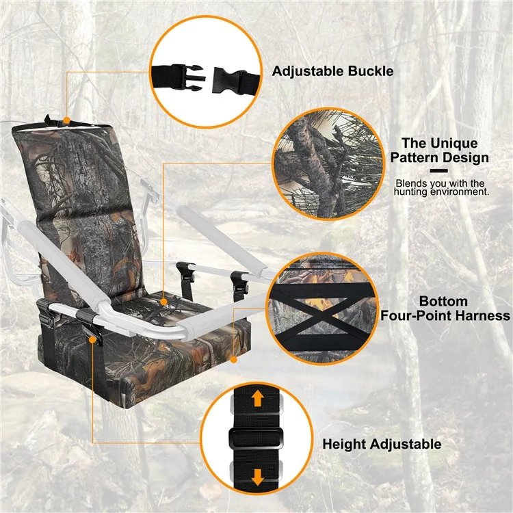 Almohadilla para silla de plataforma de 46x31x59 cm, impermeable, para montañismo y escalada al aire libre - New Leaf Camuflaje