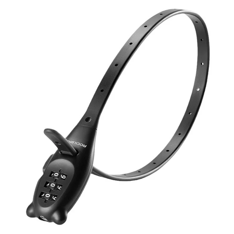 ROCKBROS 32180001002 Candado de Cable Antirrobo de 54 cm para Motocicleta con Contraseña de 3 Dígitos, Candado Portátil para Bicicleta