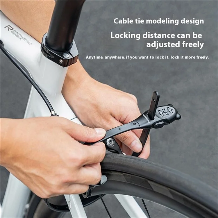 ROCKBROS 32180001002 Candado de Cable Antirrobo de 54 cm para Motocicleta con Contraseña de 3 Dígitos, Candado Portátil para Bicicleta