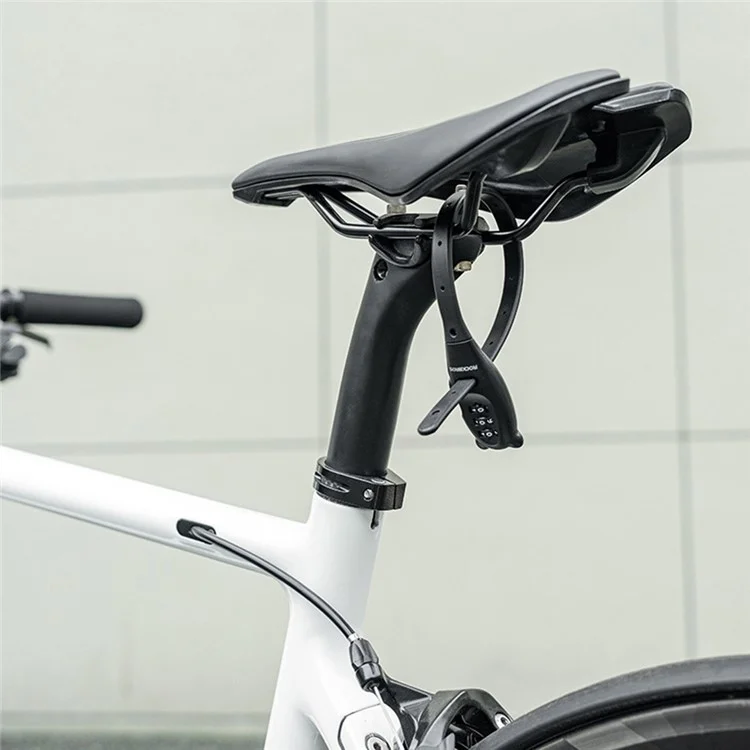 ROCKBROS 32180001002 Candado de Cable Antirrobo de 54 cm para Motocicleta con Contraseña de 3 Dígitos, Candado Portátil para Bicicleta