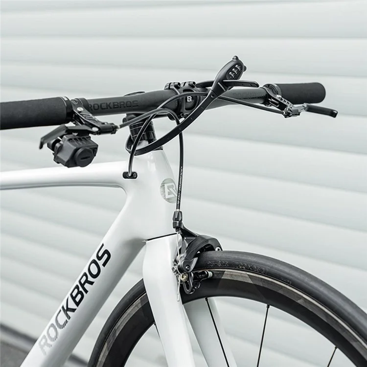 ROCKBROS 32180001002 Candado de Cable Antirrobo de 54 cm para Motocicleta con Contraseña de 3 Dígitos, Candado Portátil para Bicicleta
