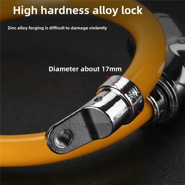 GSG-302 Bike Ring Lock Mountain Road Bicycle Anti-Theft Security Lock - Orange