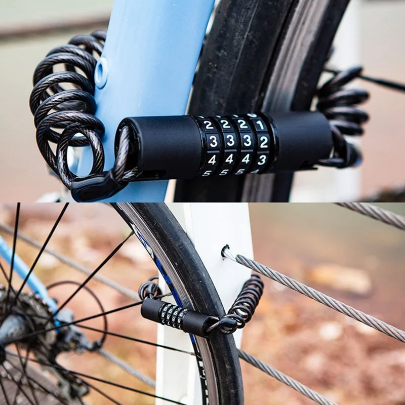 ZOYOSPORTS ZY-546 150cm Bicycle Retractable Cable Lock Anti Theft Password Mini Chain Lock