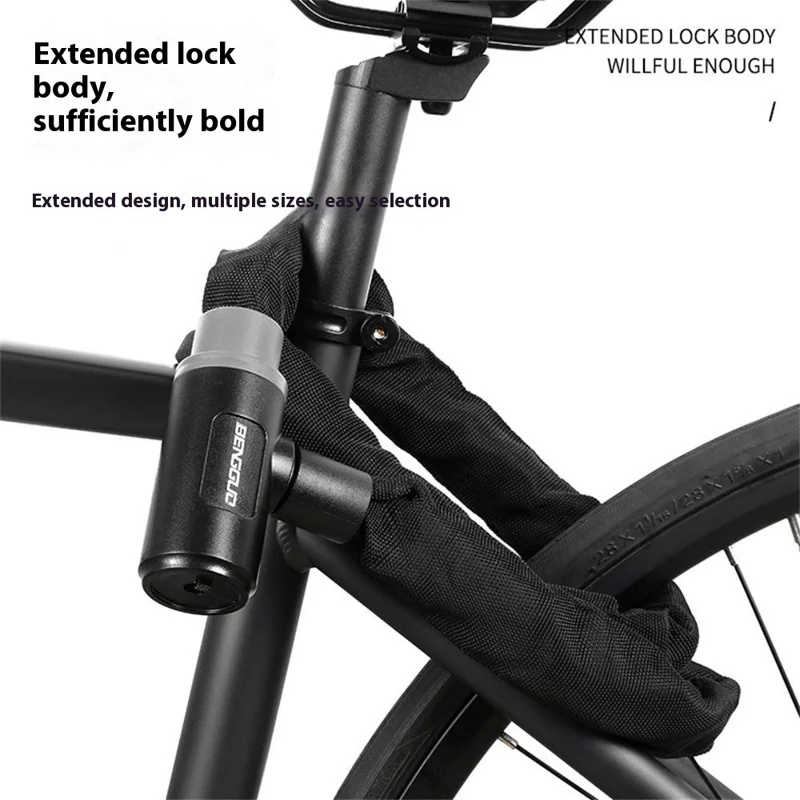 BENGGUO BG-6215 Bicycle Anti-Theft Chain Lock Portable Zinc Alloy Core A3 Iron Chain Lock, 6x900mm