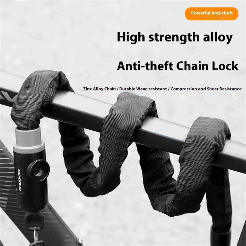 BENGGUO BG-6215 Bicycle Anti-Theft Chain Lock Portable Zinc Alloy Core A3 Iron Chain Lock, 6x900mm