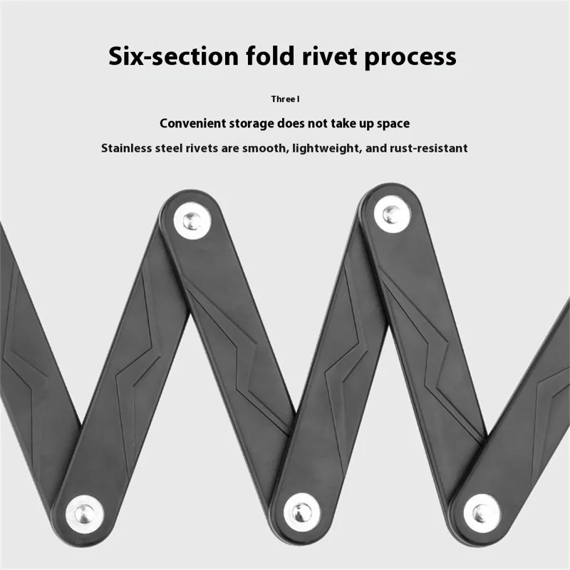 BENGGUO BG-0513 Alloy Steel + ABS Bike Lock 6 Section Folding Bicycle Motorcycle Anti Theft Security Lock - White