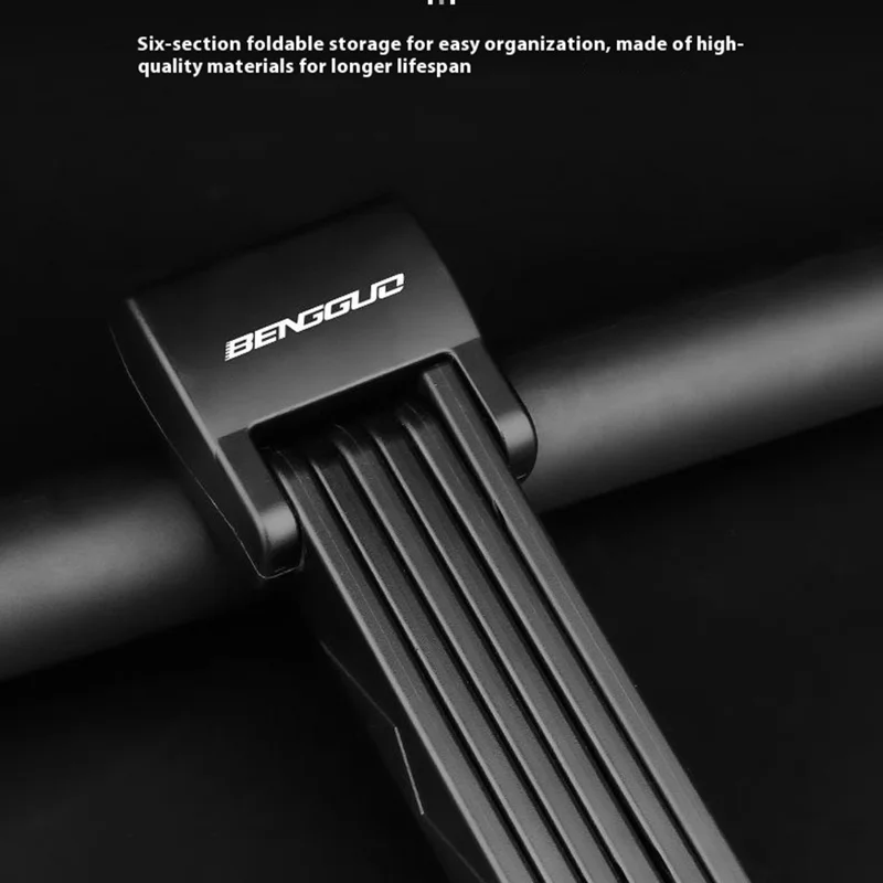 BENGGUO BG-0513 Alloy Steel + ABS Bike Lock 6 Section Folding Bicycle Motorcycle Anti Theft Security Lock - White